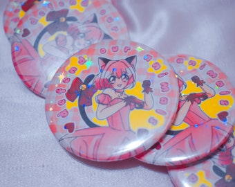 Tokyo Mew Mew Ichigo "Defend Our Animals" 2.25 Holographic Button Badge