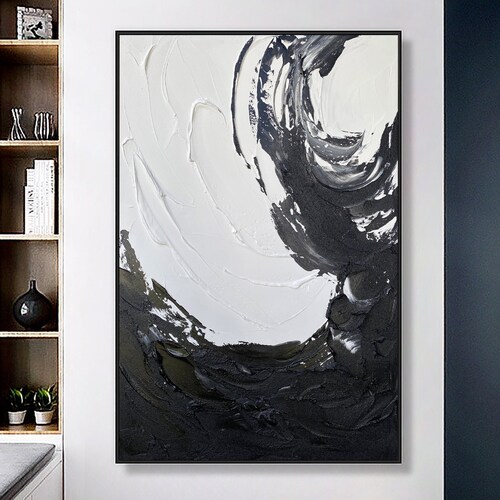 Black 3D Textured Painting Black 3D Minimalist Painting Large Etsy Canada