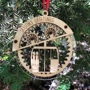Ski Ornament  / Christmas Ski Ornament  / Gifts for Skier / Holiday Decor