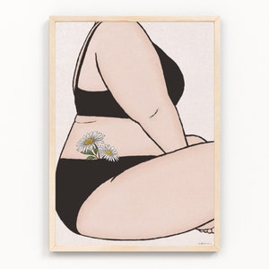Chaque corps est beau | Impression de corps féminin bien roulé | Oeuvre de positivité corporelle | Impression numérique