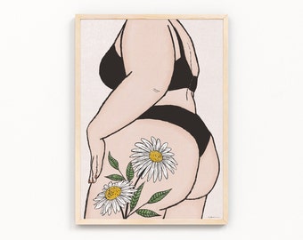 Every Body is Beautiful | Curvy Female Body Print | Body Positivity Artwork | Digital Art Print