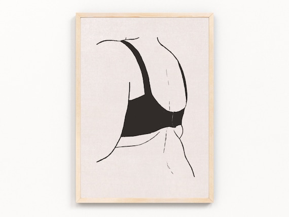 Line Art Curvy Body Outline Curvy Female Body Print Body | Etsy