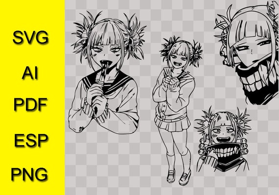 Instant Download EPS Himiko Toga svg / League of Villains My Hero Academia / Bnha / SVG Cut File PNG