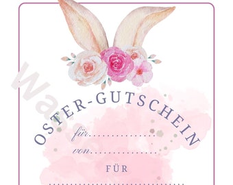 Digitaler Gutschein 'Ostern' zum Ausdruck in A4, Ostern, Last Minute Ostergeschenk, Gutschein Oster, Gutschein zum Ausdrucken