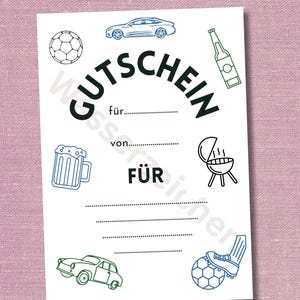 Gutschein digital zum Ausdrucken, Gutschein Mann Geburtstag, Gutschein Geburtstag Freund, digitaler Gutschein, PDF-Format in A4