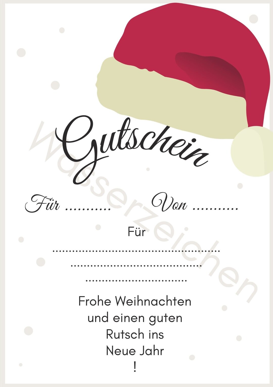Digitaler Gutschein 'Weihnachten' zum Ausdrucken in A4, Last Minute