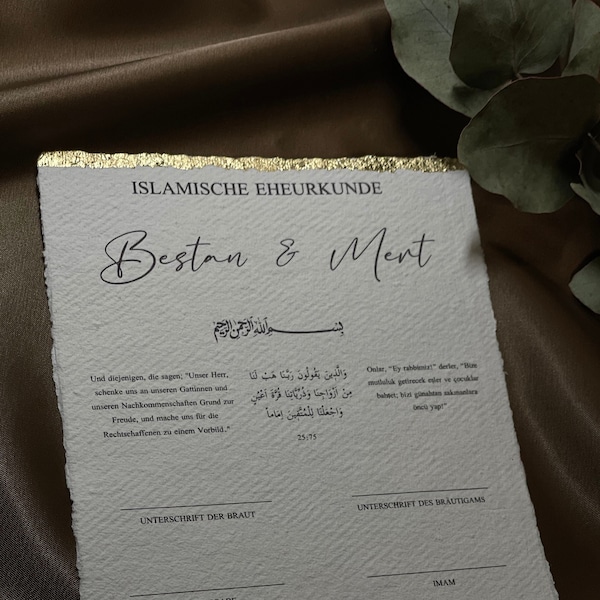 Certificato di matrimonio islamico | Dini Nikah Belgesi