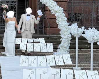 Garland for cutting by the bride and groom, wedding, registry office, marriage ceremony, Mr & Mrs, Just Married, Civil Wedding