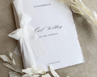 Personalized wedding album made of handmade paper | Wedding book | Memory book | A4 and A5 | Wedding gift | Fill-in book | Atelza