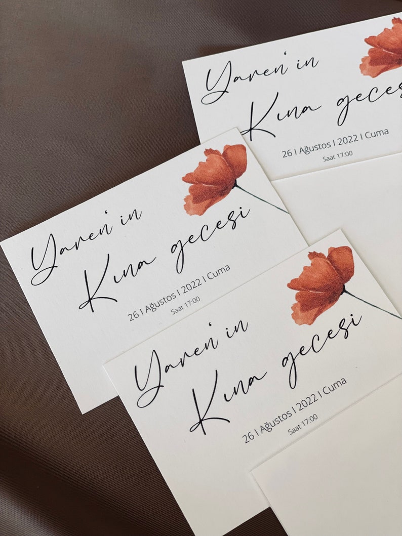 Henna Einladungskarten / Kına davetiyesi Bild 3