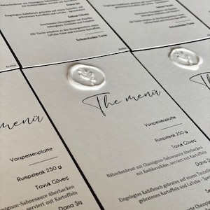 Menükarten für die Hochzeit