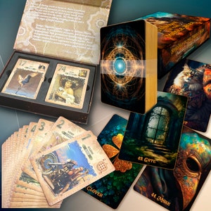 Deux jeux Oracle clair et foncé, 80 mm x 120 mm, cartes Oracle dans une boîte cadeau