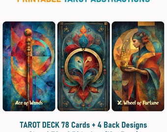 Printable Tarot Cards, Tarot of Abstractions Deck, PDF + PNG (Instant Download)