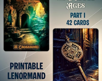 Shadows of the Middle Ages, Printable Lenormand Deck, 42 Cards, Part I, PDF Files, Instant Download