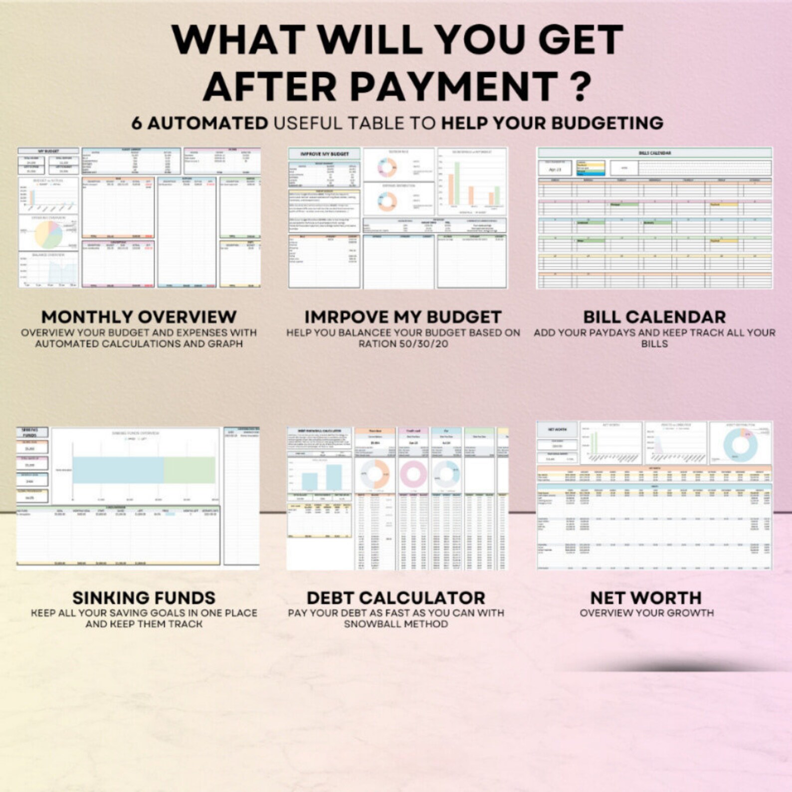 Excel Template Sheet Complete Monthly Budget Excel Template Automated ...