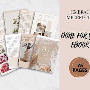 Embrace Imperfection Workbook,Done For You Course,Lead Magnet Ebook,Healing Coaches,Life Coaching Tools,Journal Template Canva Resell Ebook
