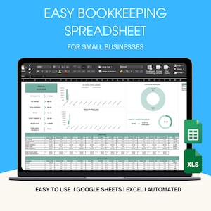 Excel Template Small Business Financial Spreadsheet, Automated Bookkeeping, Income and Expense Tracker, Accounting Template Marketing