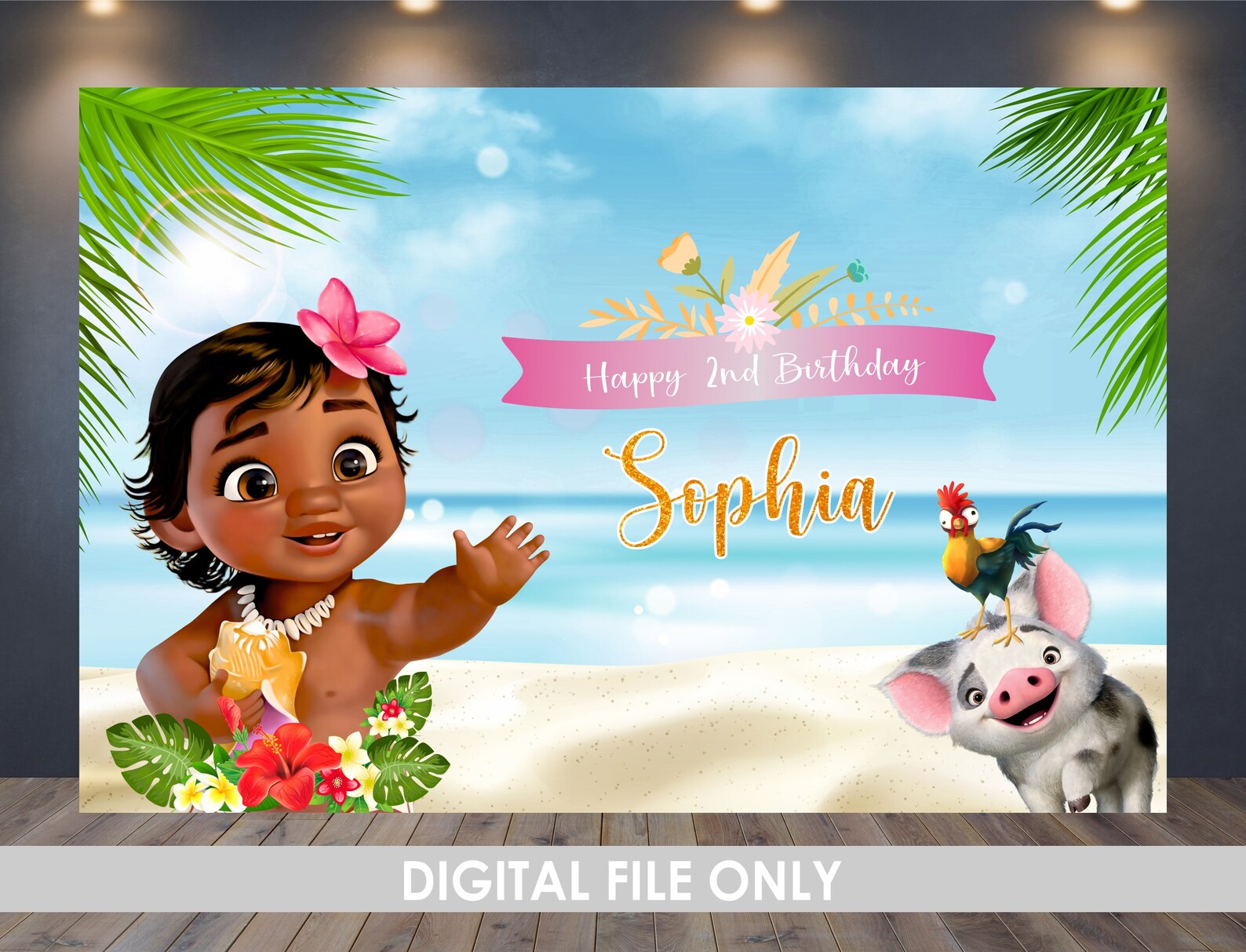 Baby Moana Backdrop Moana Birthday Banner Baby Moana Etsy Australia