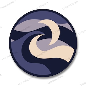 ocean wave svg, beach waves svg, night sky clipart, crescent moon svg