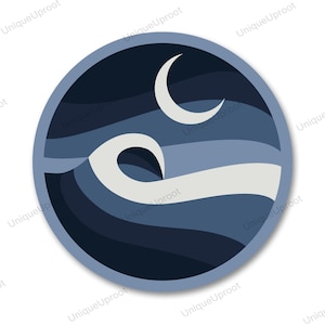 ocean wave svg, beach waves svg, night sky clipart, crescent moon svg