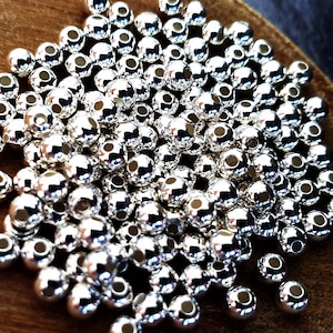 20 STERLING SILVER Ball Beads, 925 Silver Beads, 3mm beads, 20 pcs