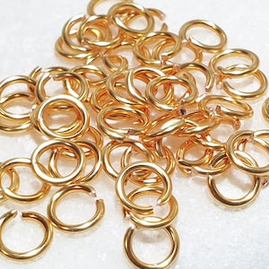 20 GOLD PLATED Open Jump Rings, 18k Gold Plated Beautiful Jumprings, Jewelry Making Jump Rings 3mm Internal Diameter, 0.8mm-20 Gauge, 20pcs