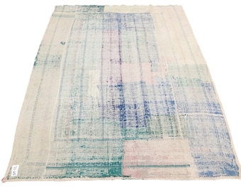 1990s Vintage Cotton Kantha Quilt, Reversible Gudari Blanket Throw