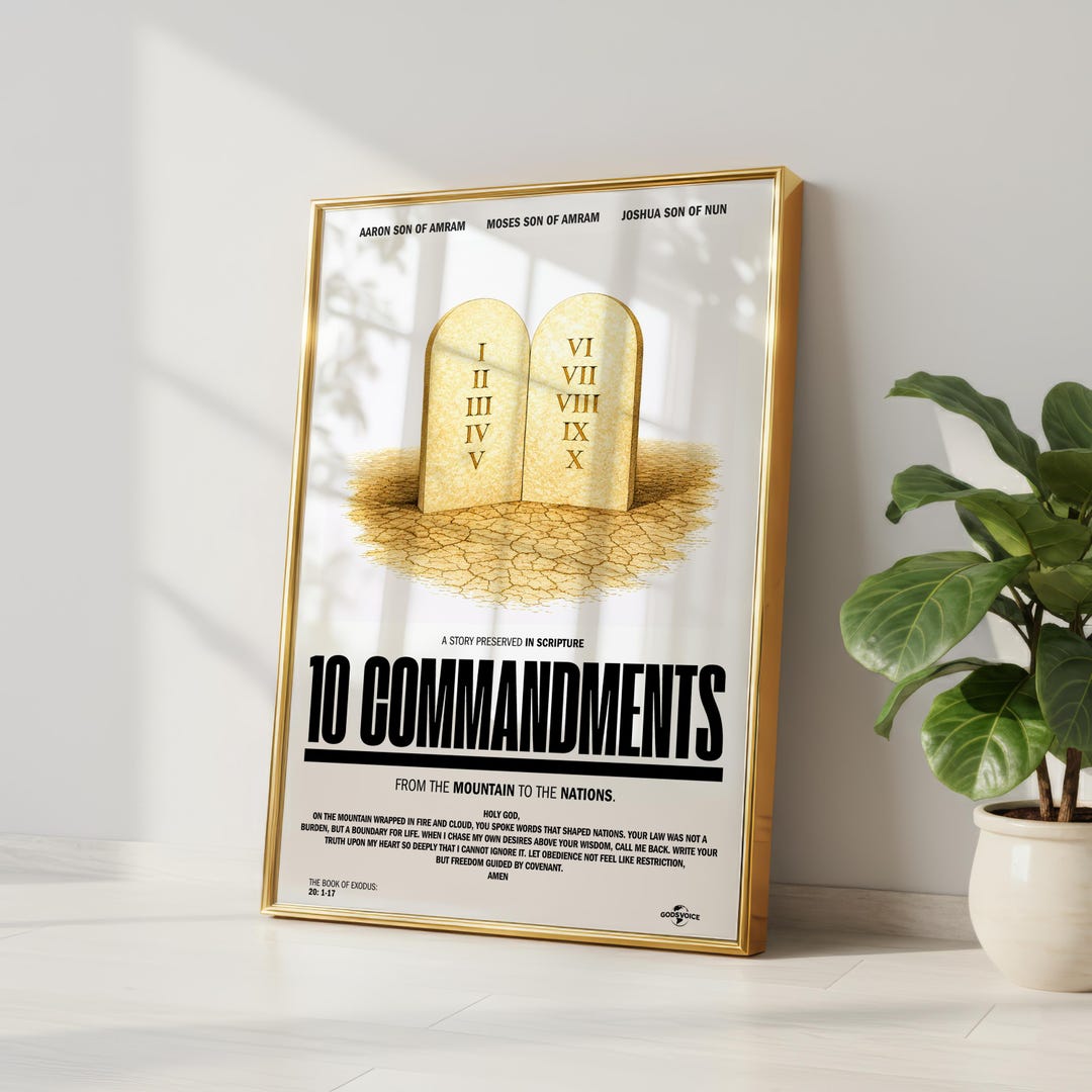 Christian Wall Art – the Ten Commandments, Modern Bible Story Poster ...