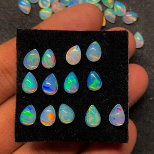 13 Pcs Lot Box Opal Cabochon, AAA+++ Top Quality Natural Ethiopian Opal Gemstone Cabs, Welo Opal, Pear Opal, Multi Flashy Opal, Fire Opal