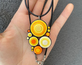 Quilling Necklace - Quilling Art Rolling Paper - Paper Pendant - Necklace - Pendant – Кулон