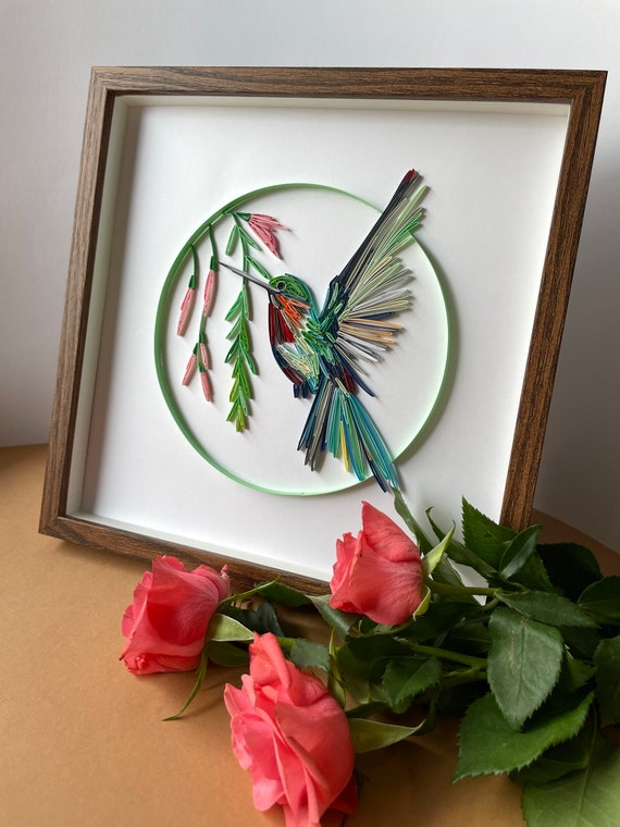 Quilling Hummingbird Paper Colibri Wall Art Quilling Art Etsy