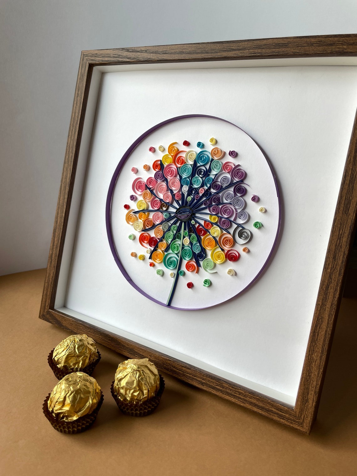 Quilling Dandelion Paper Flowers Wall Art Handmade Etsy
