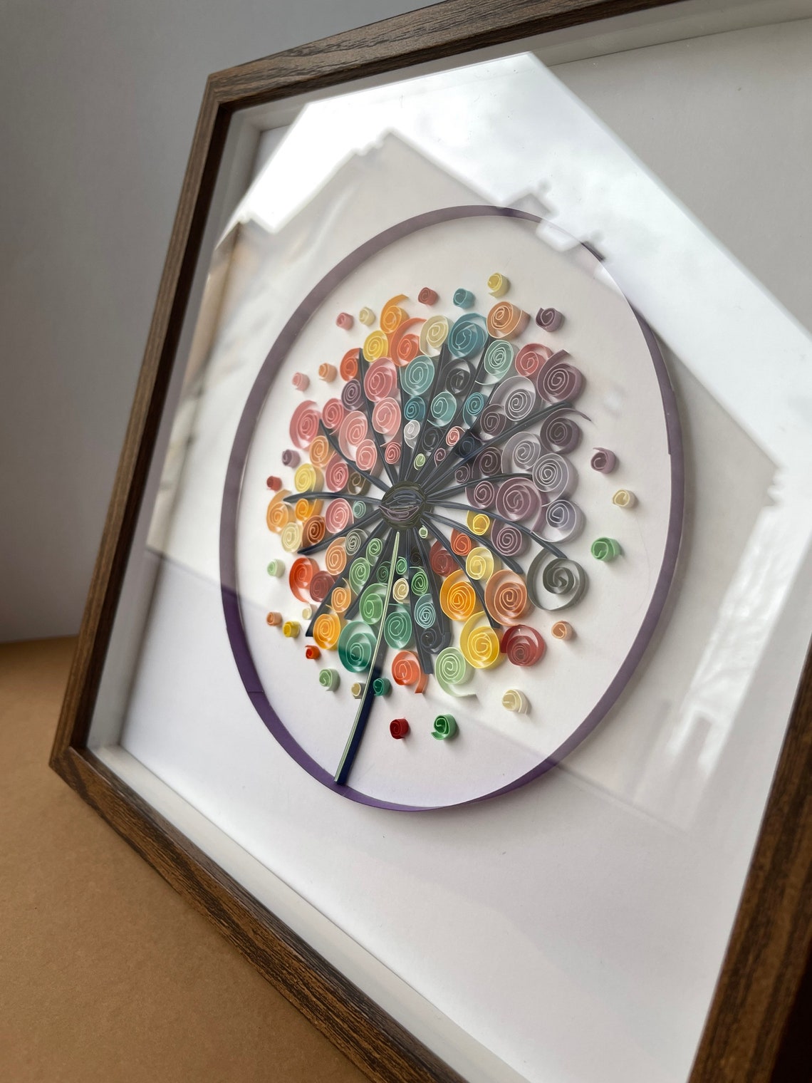 Quilling Dandelion Paper Flowers Wall Art Handmade Etsy