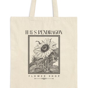 H&S Pendragon Flower Shop Canvas Tote Bag | Sophie and Howl Tote | Anime Tote Bag | Anime Gift, subtle anime tote