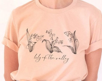 Lily of the Valley Shirt | May birth flower t-shirt | birth flower shirt | Lily of the valley tee | flower shirt | Spring clothes