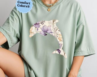 Dolphin shirt comfort colors® ocean tshirt oversized trendy tee beach tshirt dolphin gifts nature lover tee marine biologist shirts gift