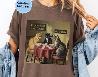 Comfort colors® Funny cat shirt sarcastic shirt unhinged meme shirt funny humor tshirt weirdcore shirts cat meme tee