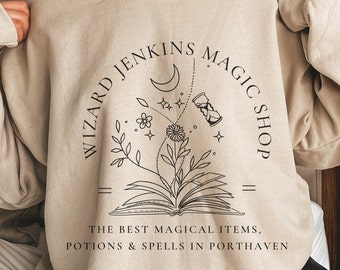 Wizard Jenkins Magic Shop Sweatshirt | Howl Pendragon Crewneck | Miyazaki Sweatshirt | Howl sweater moving castle inspired