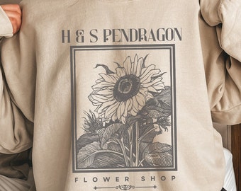 H&S Pendragon Flower Shop Crewneck Sweatshirt | Miyazaki sweatshirt | Anime Inspired | Howls Castle, subtle anime shirt