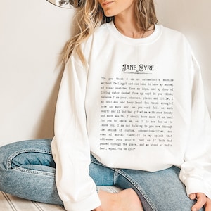 Jane Eyre Quote Crewneck Sweatshirt | Charlotte Bronte Sweatshirt | Literary Sweatshirt | Classic Book lover gift | Bookish Sweatshirt