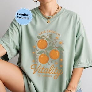 Comfort Colors® Nature Goddess shirt gaia shirt greek mythology tee vintage fruit ad t-shirt oranges tee greek myth gaia shirt