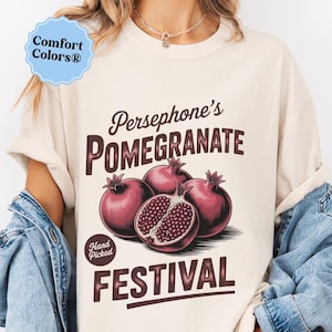 Pomegranate shirt fruit shirt botanical shirt vintage fruit shirt persephone tshirt vegan gifts cottagecore clothing retro persephone tee