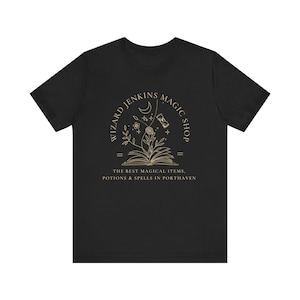 Wizard Jenkins Magic Shop T-Shirt | Howl Pendragon Shirt | Miyazaki tee | Howls Castle inspired, subtle anime shirt Black