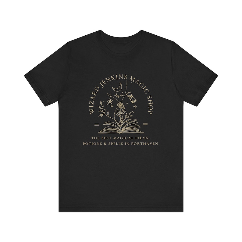 Wizard Jenkins Magic Shop T-Shirt | Howl Pendragon Shirt | Miyazaki tee | Howls Castle inspired, subtle anime shirt Black
