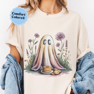 Baking Halloween summer shirt floral ghost baking ghost summerween spooky season halloween tshirts flower tee halloween outfits cooking tee