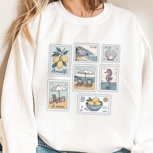 La Dolce Vita Sweatshirt, limoncello italian coast crewneck, vintage stamp sweatshirt, Amalfi coast shirt lemon shirt, italy travel gifts