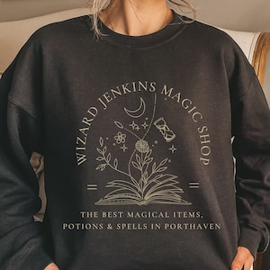 Wizard Jenkins Magic Shop Sweatshirt | Howl Pendragon Crewneck | Miyazaki Sweatshirt | Howls Castle Gifts