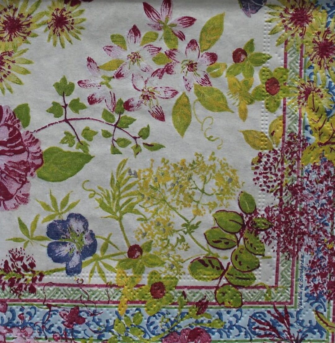 Decoupage Cocktail Napkins / Millefleurs Etsy