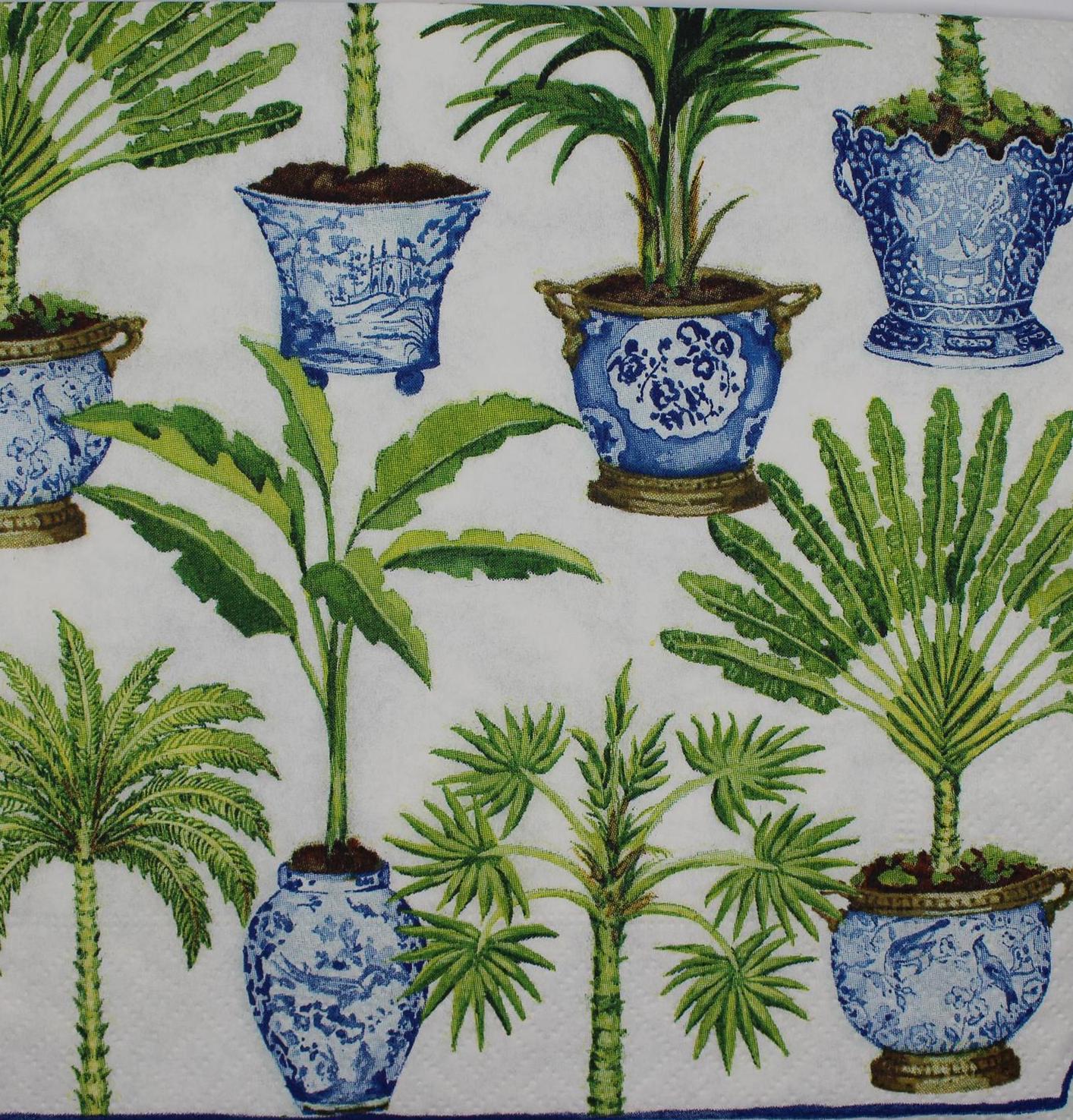 Decoupage Lunch Napkins / Potted Palms