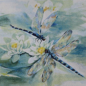 Decoupage Cocktail Napkins / Dragonfly